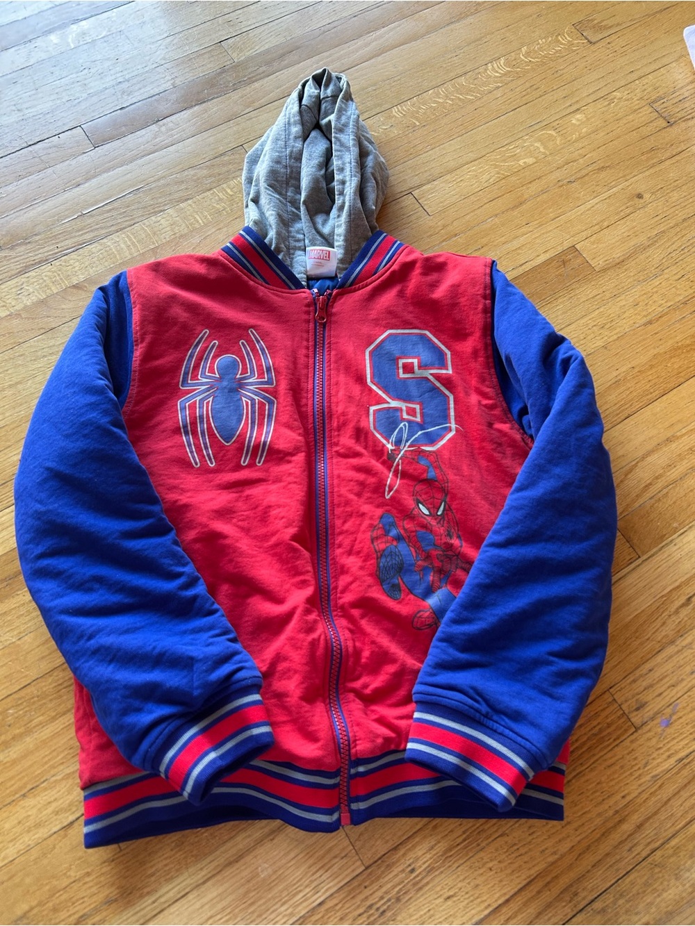Marvel Red & Blue Spider-Man Hooded Zip Jacket for Kids